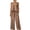Coffee, variant on Two Piece Outfit Sets for Women 100%Cotton Ruffled Tank Top and Flowy Palazzo Trousers