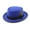 Blue, variant on Unisex Wool Fedora Hat With Feather Classic Flat Top French Style Cap For Oktoberfest Celebrations