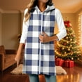 thumbnail image 3 of ZUKMRJPC Womens Fleece Hooded Sleeveless Coat Classic Plaid Casual Full Zip Mid Long Jackets Vests Fall Winter Warm Outerwear with Split Hem, 3 of 5
