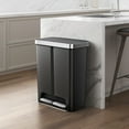 thumbnail image 5 of Better Homes & Gardens Kitchen Recycle Trash Can, 16 Gallon Plastic Dual Compartment Step Garbage Bin, Black, 5 of 13