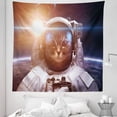 thumbnail image 1 of Space Cat Tapestry, Brave Astronaut Kitty in Suit Above World Lunar Eclipse Backdrop Print, Fabric Wall Hanging Decor for Bedroom Living Room Dorm, 5 Sizes, White and Blue, by Ambesonne, 1 of 1