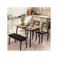 thumbnail image 1 of Home dining mesa set para 4 de madera kitchen mesa con forrado bench y 2 cushioned sillas space-saving para studio apartment o dining room (43x28x30inch), 1 of 8