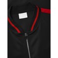 thumbnail image 3 of Hat and Beyond Mens Varsity Zip Up Two Tone Stripe Bomber Track Jacket, 3 of 6