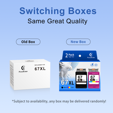 2-Pack 67XL Ink Cartridges Compatible With HP 67 XL For Deskjet 2700, Envy 6000, 6055 – Black & Tri-Color, 3-Year Warranty