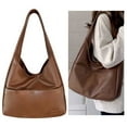 thumbnail image 6 of Yucurem Women PU Leather Shoulder Bag - Retro Soft Underarm Bag - Casual Tote Handbag for Ladies (Brown), 6 of 10