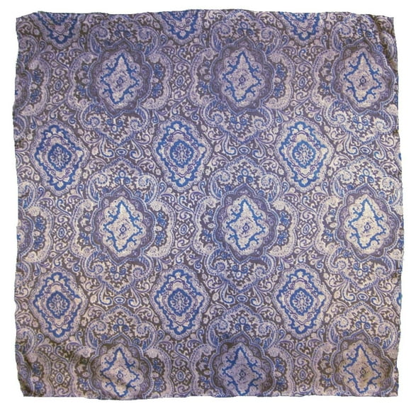 Wyoming Foulard en Soie Paisley pour Chiffon Sauvage - Bleu/argent Multi