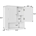 thumbnail image 3 of White Bathroom Cabinet Wall Mounted, Small Bathroom Medicine Cabinet with 2 Door Adjustable Shelves, Bathroom Wall Cabinet Over Toilet for Laundry Room Kitchen, 3 of 19