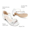 thumbnail image 6 of BURUDANI Girls Dress Sandals with Ankle Strap T-Strap Low Heel Pumps for Little & Big Kids, 6 of 7
