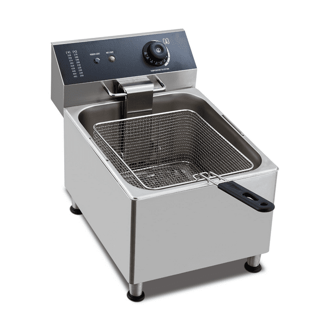 Yiwa Friteuse Électrique à Double Réservoir en Acier Inoxydable, 1700 W 110 V Unité Commerciale avec Température et Pieds Réglables pour Restaurants, Camions de Restauration et Usage Domestique