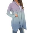 thumbnail image 4 of Pounoo Womens Gradient Color Long Cardigan Striped Colorblock Long Sleeve Open Front Lightweight Casual Loose Fited Outerwear Gift, 4 of 6