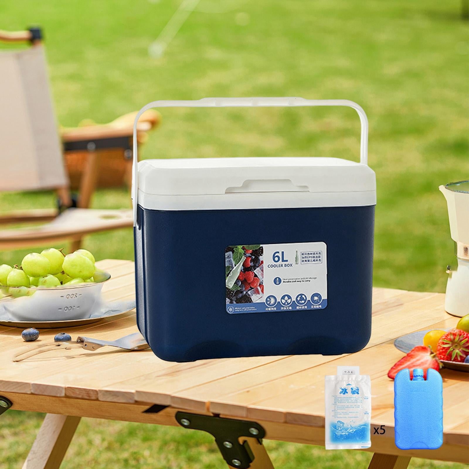 Dualoai Camp , Ice Chest Box, Portable for Freeze/Hot Food with Ice Pack Cold Case Blue