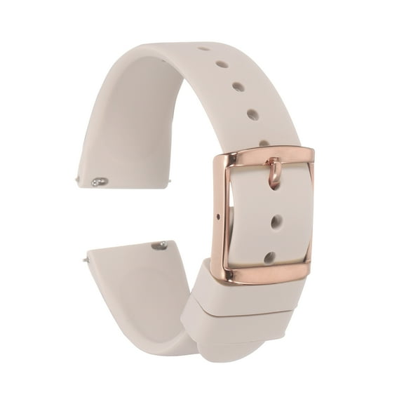 Uxcell Silicone Watch Band 20mm Quick Release Rubber Replacement Watch Strap with Stainless Steel Rose Gold Clasp, Pink