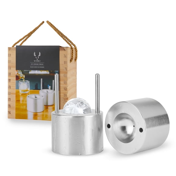 Viski Ice Ball Press, Aluminum Ice Ball Maker, Ice Press, Gifts for Men