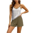 thumbnail image 2 of Ayolanni Womens Pajamas Sets 2 Piece Soft Sleeveless Cami Tops and Shorts Pjs Comfy Striped Summer Loungewear Sleepwear Sets XXL, 2 of 6