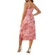thumbnail image 3 of Vestido de maternidad de malla con fruncidos en los lados, estilo bodycon, tirantes de espagueti, para invitadas de boda, rojo floral, talla L, 3 of 6