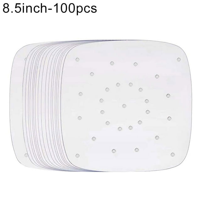 ENJOYW 100Pcs Perforated Square Non-stick Air Frying Pan Pad Barbecue Paper Steam Mat Baking Papers