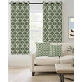 thumbnail image 2 of Seaweed Green Morocco Blackout Curtains 63 Inches Length, Farm Moroccan Geometric Plaid Window Treatment Thermal Insulated Drapes for Bedroom Living Room 2 Panels 84x63 Inches, 2 of 8