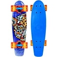 thumbnail image 1 of Planche de skateboard mini-cruiser rétro 22 po pour enfants, ados et adultes – plateau composite flexible, roues de 62 mm, trucks en aluminium 3,25 po – Sahara bleu – Madd Gear, 1 of 10