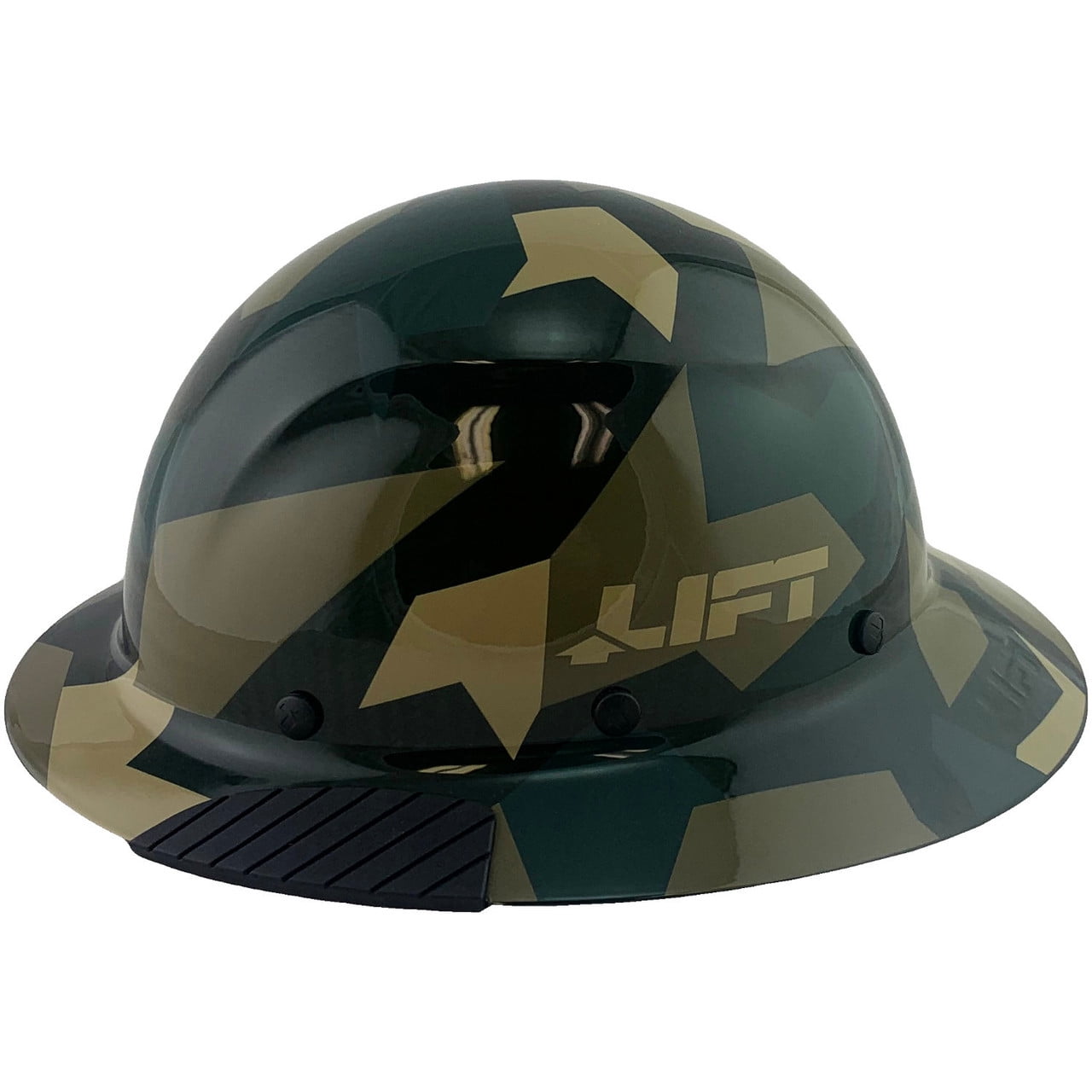 Lift Safety Actual Carbon Fiber Hard Hat - Full Brim Jungle Camo with Tote