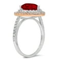 thumbnail image 4 of 2.48 ct Pear Cut Natural Garnet with Simulated Diamond Halo Accents 14K White/Rose Gold Womens Engagement Ring, 4 of 6