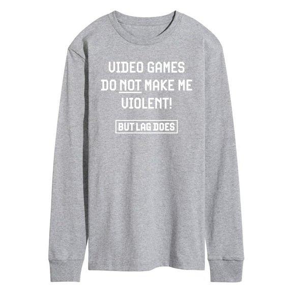 Instant Message - Video Games Not Violent - Men's Long Sleeve Graphic T-Shirt