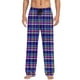 thumbnail image 2 of Pantalones de pijama largos para hombre, informales, con estampado a cuadros, holgados, deportivos, elásticos, rectos, vintage, con bolsillos, 2 of 6