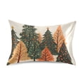thumbnail image 7 of Yayeee Pillowcase Standard Size Set of 2 Satin Wrinkle Resistant Pillow Case, Brown Christmas Trees, 7 of 7