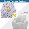 thumbnail image 4 of Whosucclay Butterfly Lavender Print Recliner Covers, 4 Pieces Stain Resistant Recliner Chair Covers, Washable Reclining Couch Covers with Storage Pocket, Stretch Soft Sofa Slipcovers, 4 of 8