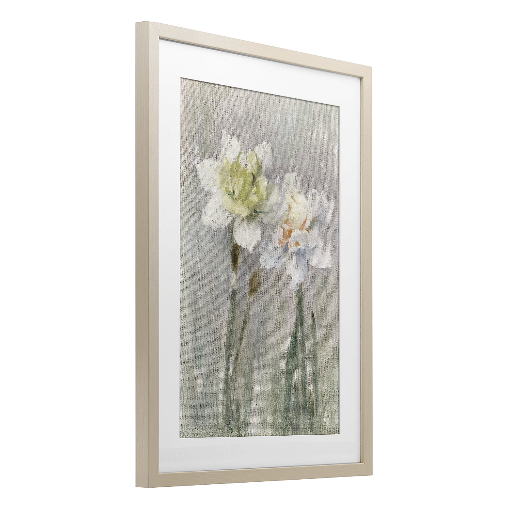 Stupell Industries Twin White Daffodils Birch Framed Print Under Glass, design by Stellar Design Studio