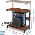 thumbnail image 2 of Height Adjustable Computer Tower Stand with Charge Station and USB Charging Port, 2-Tier ATX-Case Cart, Under Desk Mobile PC Stand, CPU Holder Cart with Locking Caster Wheels for Fits Most PC, 2 of 12