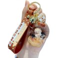 thumbnail image 1 of 1 PCS Men Women Creative Interesting Floating Milk Tea Brown Bear Lucky Bottle Keychain Keyrings, 1 of 4