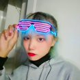 thumbnail image 3 of Sylvtty Light Up Neon Rave Glasses Flashing Shutter Glasses El Wire LED Sunglasses Glowing DJ Costumes for 80s Parties Music Festival, 3 of 7