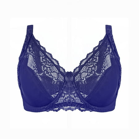

2 Piece Women s U back Back Closure Plus Size Comfort Underwire Lace Plus Size Bra Sexy Deep V Design