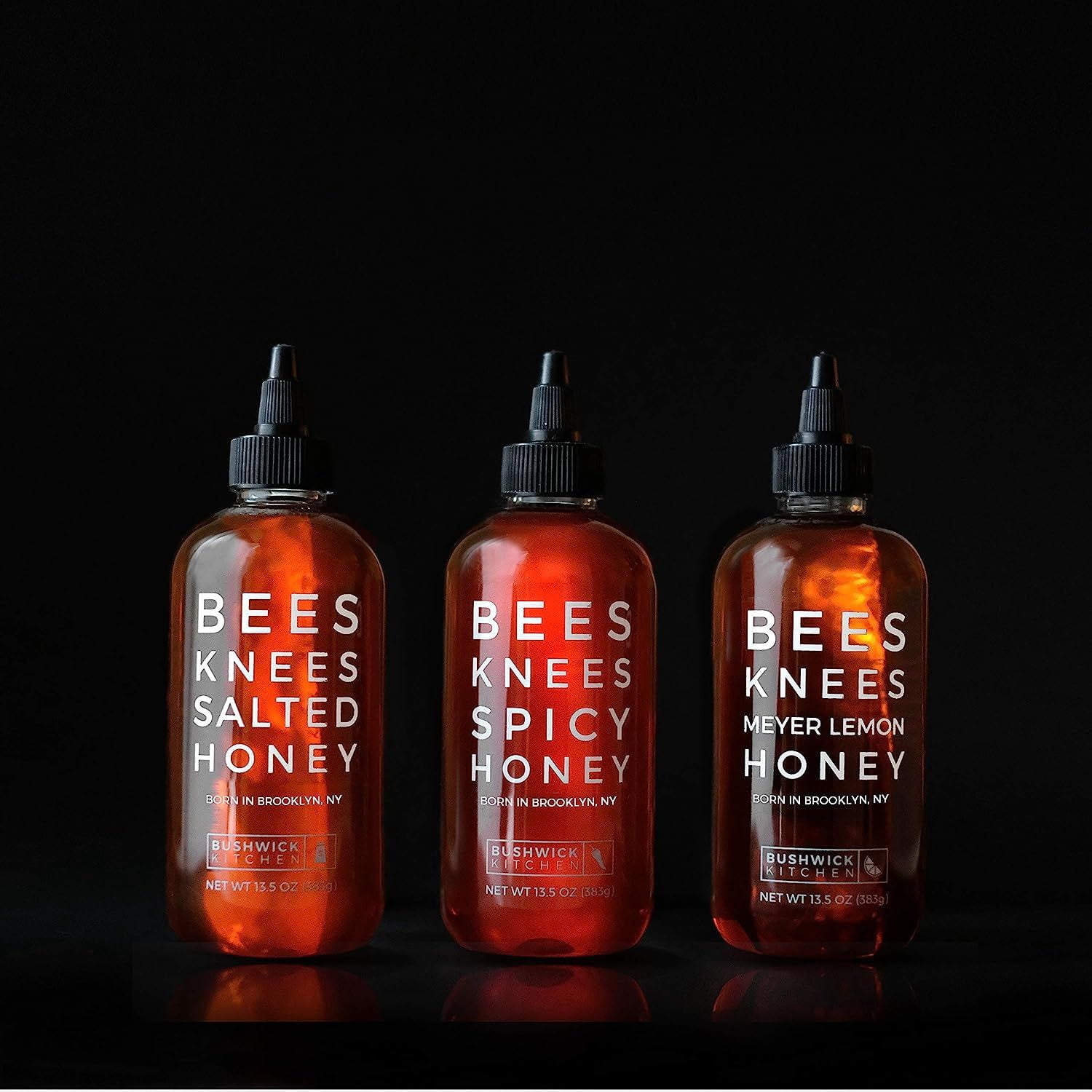 Bushwick Kitchen Bees Knees Honey Sampler Gift Box Three(3) 12.5 Ounce Bottles of Natural Honey