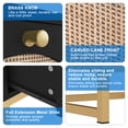 thumbnail image 2 of Resenkos Black Nightstand for Bedroom with Drawer, Wood Rattan Bedside Table Living Room Side Table, 2 of 14