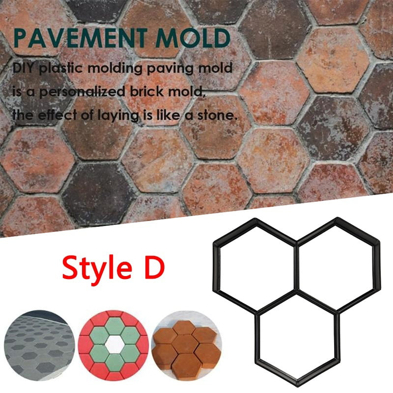 DIY Hexagon Garden Road Brick Paver Concrete Cement Stepping Pavement Path Mold 