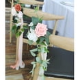 thumbnail image 5 of Silla de boda Respaldo Silla de flores Decoraciones Silla floral artificial Banco Flores decorativas para boda Jardín Recepción de vacaciones al aire 15cmx60cm Gloria flores de la boda, 5 of 5