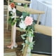 thumbnail image 5 of Respaldo de silla con flores, banco de silla con flores, decoraciones florales artificiales para sillas 15cmx60cm, 5 of 5