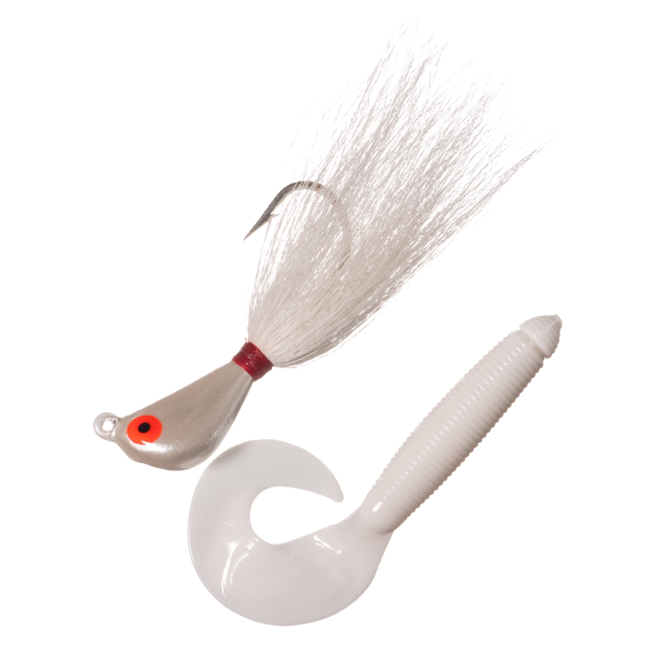 (2 pack) Ocean Logic Striper Fishing Jig with Eel, Color White, Size 2 oz.