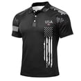 thumbnail image 4 of GrmtClth 1776 2026 Usa Camo Raglan Polo Shirt for Men Independence Day American Flag Print Work Top Collared Comfy Short Sleeve Button Golf Polos Dark Gray XL, 4 of 5