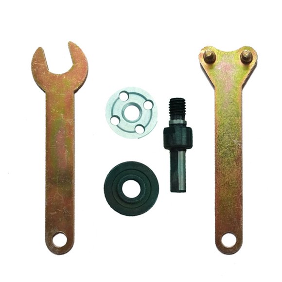 TFixol 3/8"(10mm) Drill Angle Grinder Mandrel Adapter Disk Holder 2 Wrench Set 5 in 1