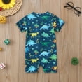 thumbnail image 7 of XDZJLR Toddler Boys Swim Trunks Summer Girls Short Sleeve Cartoon Dinosaur Prints 1 Piece Beach Bikini Shorts 18-24 Months, 7 of 7