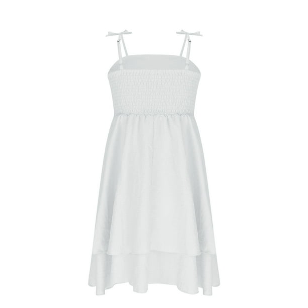Girl's A-Line Dresses, Summer Formal Flowy Ruffle Dress Cute a Line Spaghetti Strap Knee Length Layered Dresses Child Formal Dresses White 9-10Y - Walmart Business Supplies Girl's A-Line Dresses, Summer Formal Flowy Ruffle Dress Cute a Line Spaghetti Strap Knee Length Layered Dresses Child Formal Dresses White 9-10Y - Walmart Business Supplies