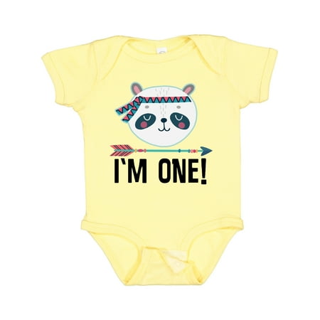 

Inktastic First Birthday Panda Bear 1 Year Old Boys Baby Bodysuit