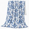 thumbnail image 2 of Rustic French Toile Shepherd, Peaceful Botanical Garden Scene, Warm Flannel Blanket for Sunroom and Reading Nook, Animal Lovers Thanksgiving Gift, Rustic Home Decor, 2 of 9
