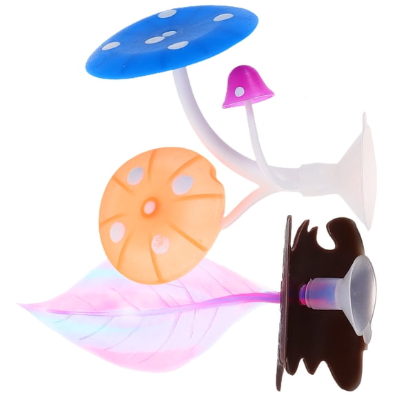 SEWCHICS Betta Fish Resting Leaf Aquarium Ornament Silicone Assorted Colors 2 Pieces for Fish Tank Decoration