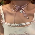 thumbnail image 3 of EOEMY Heart Star Pendant Beaded Pink Ribbon Choker Long Chain Necklace Jewelry Us., 3 of 9