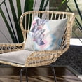 thumbnail image 2 of Amrita Sen Waterflower Indoor/Outdoor Pillow in Mint Blue Pink 20x20, 2 of 5