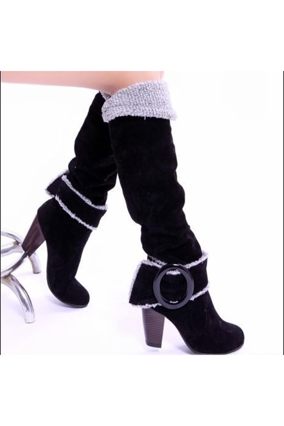 Women's Middle Mid Calf Boots-Duck Boots Warm Walking Shoes Women Knee High Winter Fashion Christmas Womens Boots