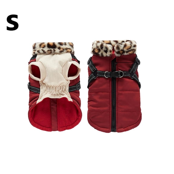 Dog Winter Coat with Harness Built In Waterproof Dog Jacket with Zipper and Lining Reflective Cold Weather Coat for Small Medium Large Dogs Windproof Snowsuit for Outdoor Use